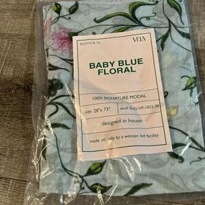 Baby Blue Floral Scarf